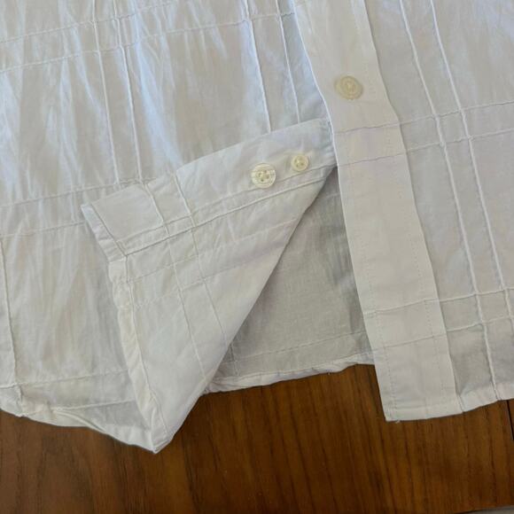 Orvis Cotton Shirt Size XXL White Button Down Sewn Squares Long Sleeve Pockets - Picture 5 of 10